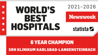 Weltbeste Krankenhäuser 2021-2026, Newsweek. SRH Klinikum Karlsbad-Langensteinbach, 6 Jahre Champion.